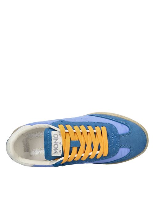 Leather and fabric sneakers MONO WAY | JIHACELESTE-BLU-BIANCO